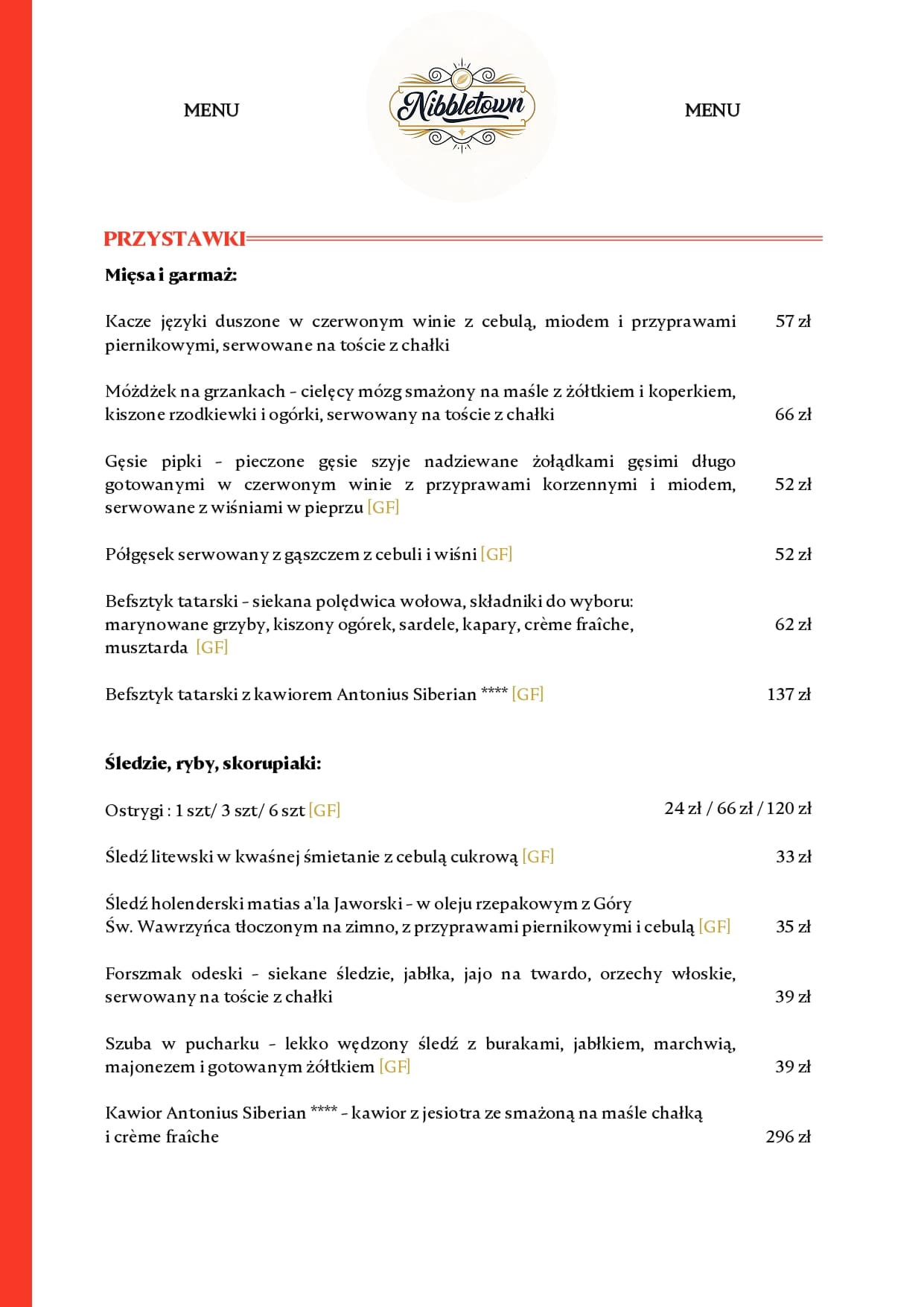 Menu NIBBLETOWN – strona 2